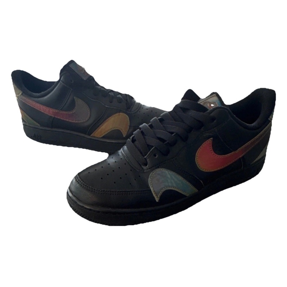 Nike Air Force 1 Low Mens 8.5 Black Iridescent Good Holographic Multi-Color AF1